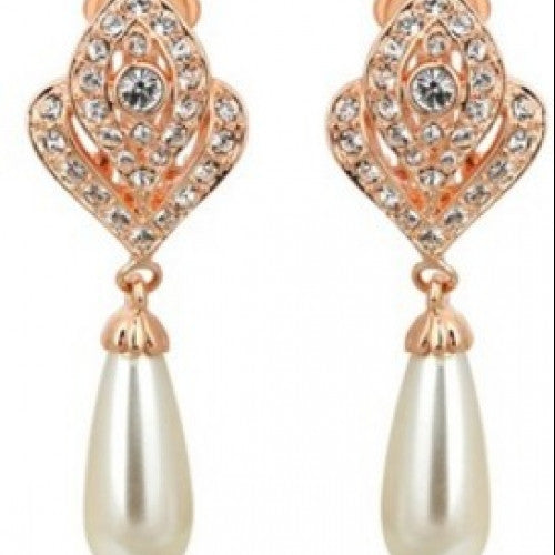 18K Rose Gold Plated Clip Earrings For Women