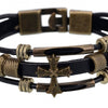 Religious Cross Charm Bracelets Wristband Men Wrap Bracelet