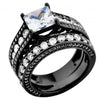 Retro Black Gold White Sapphire Ring