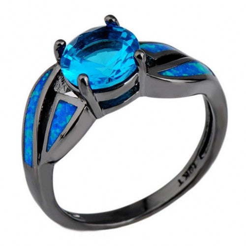 Antique Claw Rings Ocean Blue Jewelry